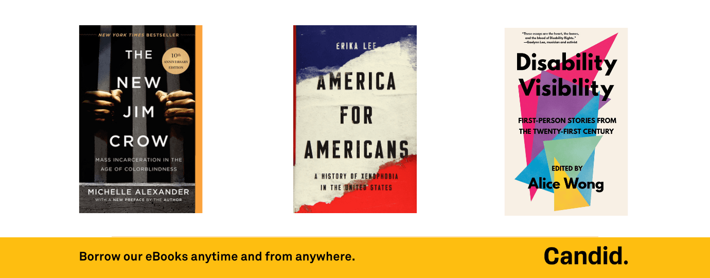 3 books: The New Jim Crow, America for Americans, and Disability Visibility