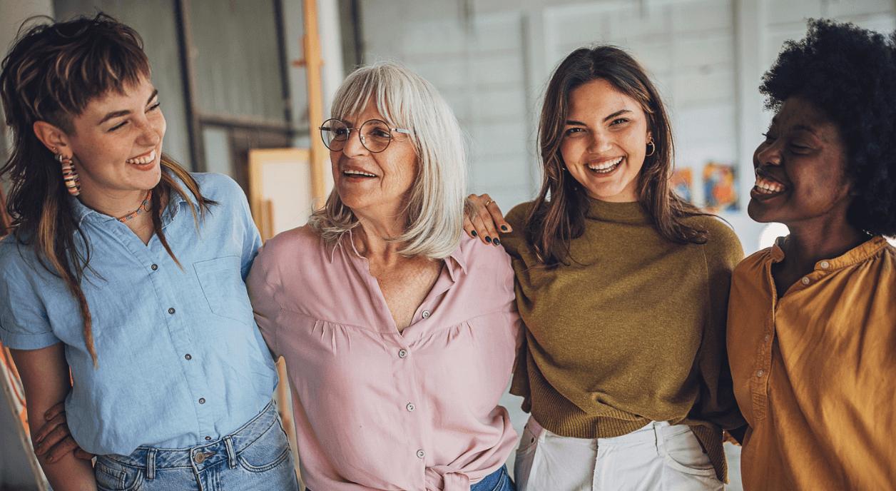 A diverse group of women.
