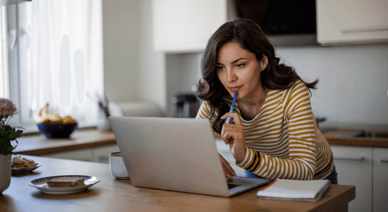 A woman using AI to look up nonprofits.