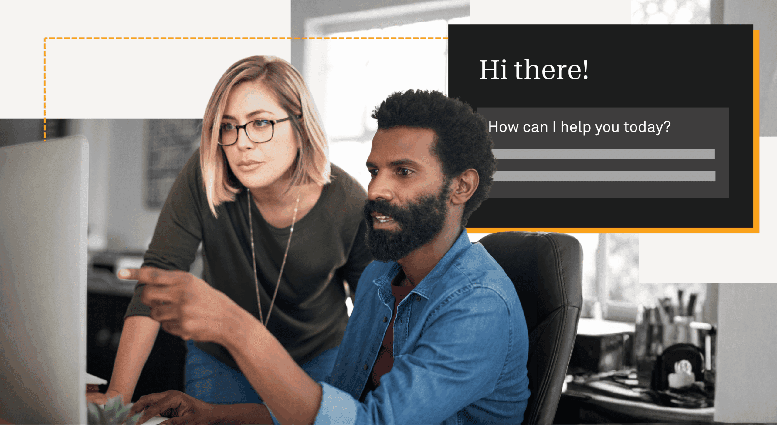 Nonprofit colleagues using an AI assistant.