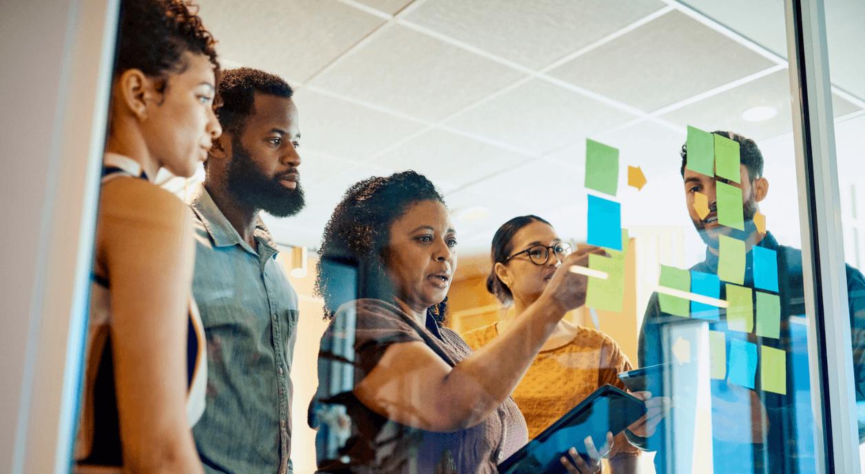 Nonprofit workers brainstorming new infrastructure ideas.