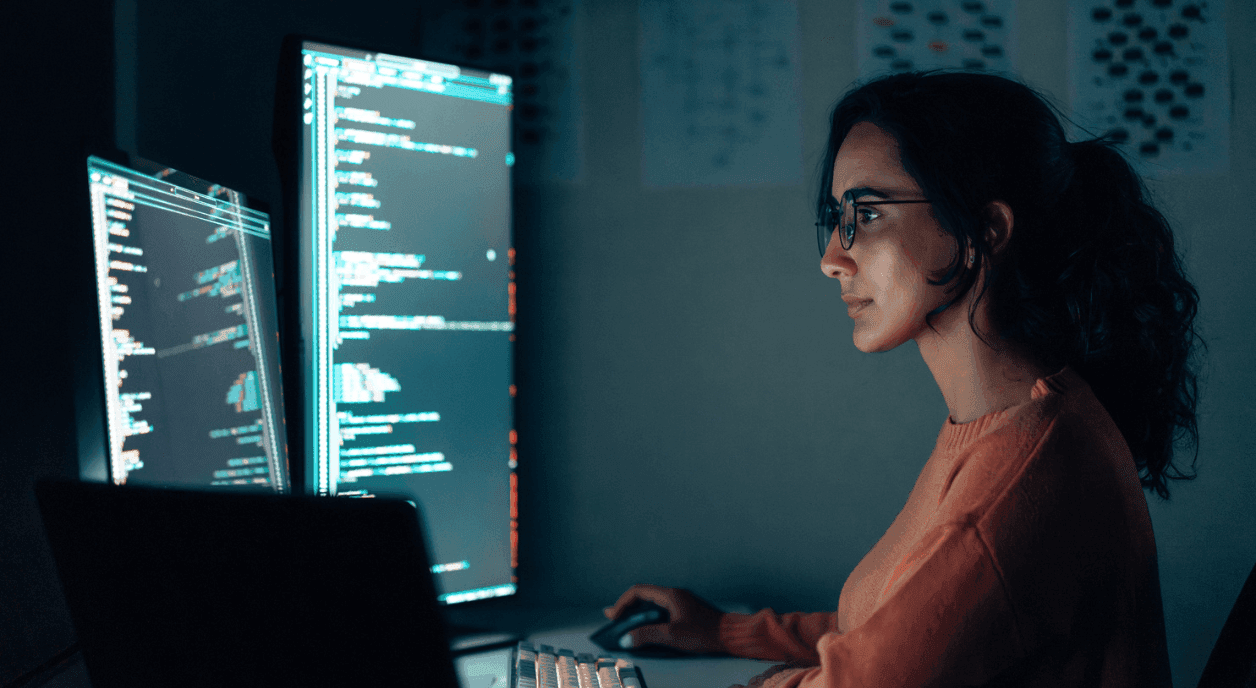 A woman handling cybersecurity for a nonprofit.