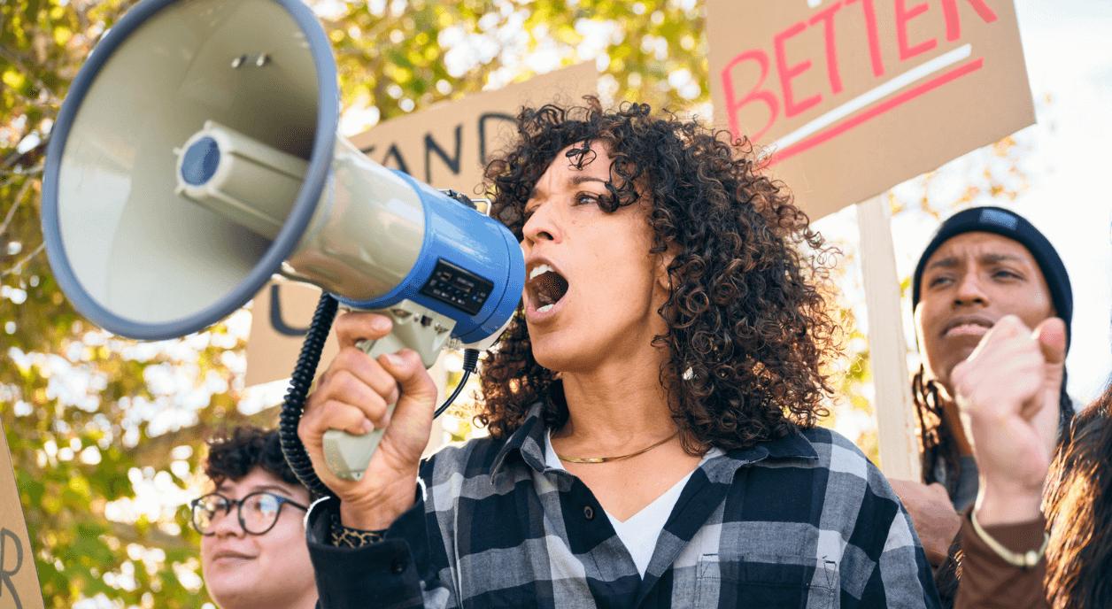 A group of organizers at a protest.