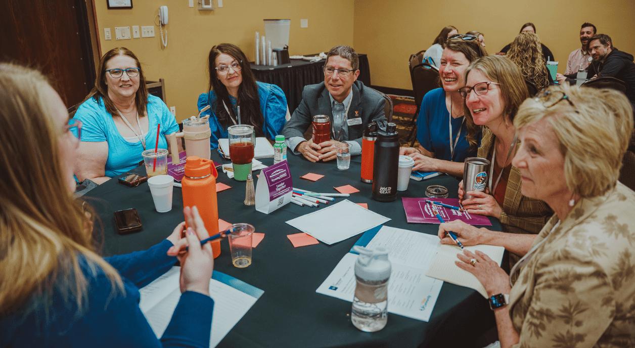 A group of participants having a discussion at the Wyoming Nonprofit Network Conference.