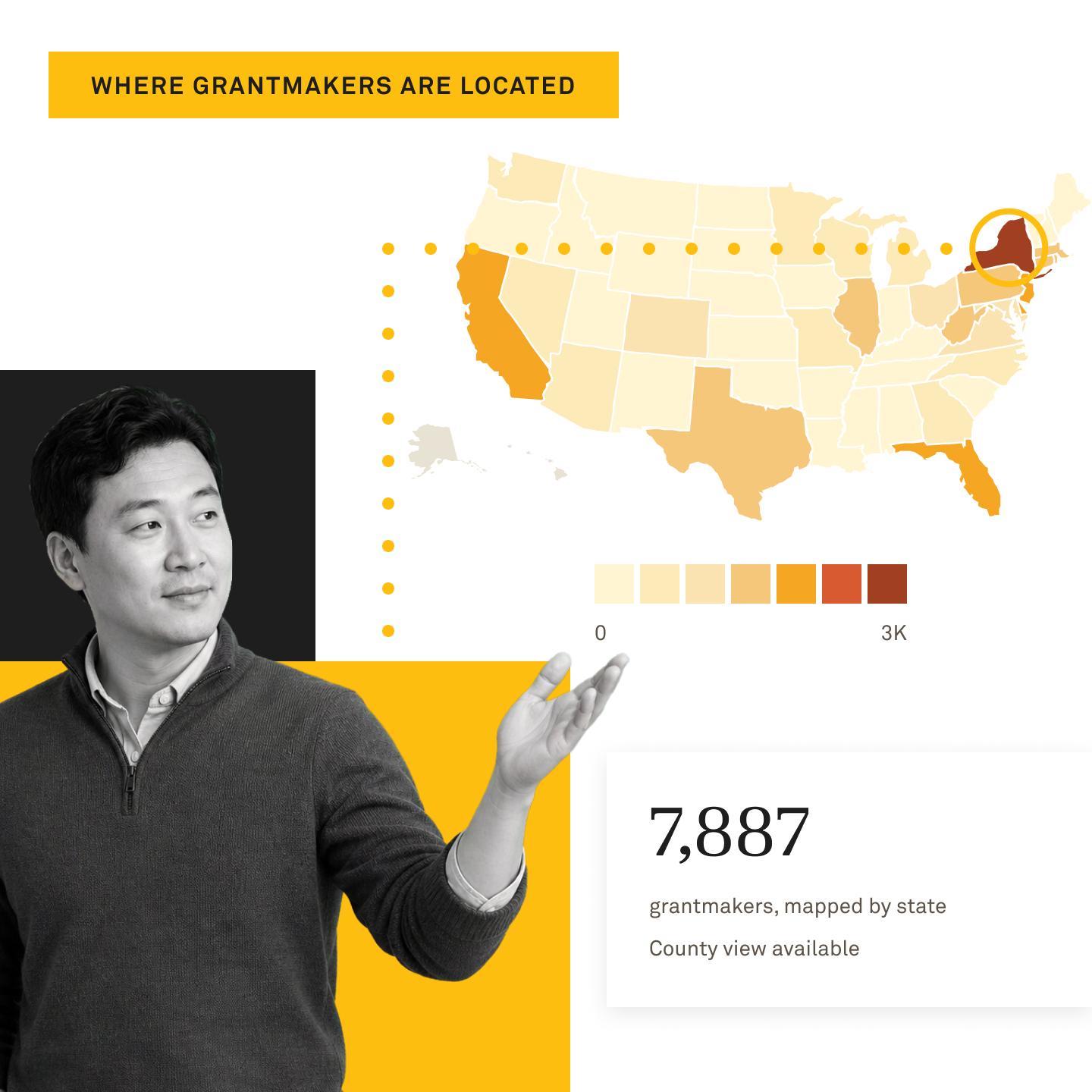 Man reviewing funding map