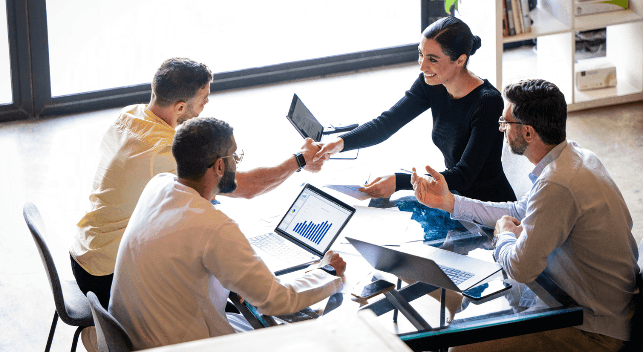 Nonprofit colleagues using AI.