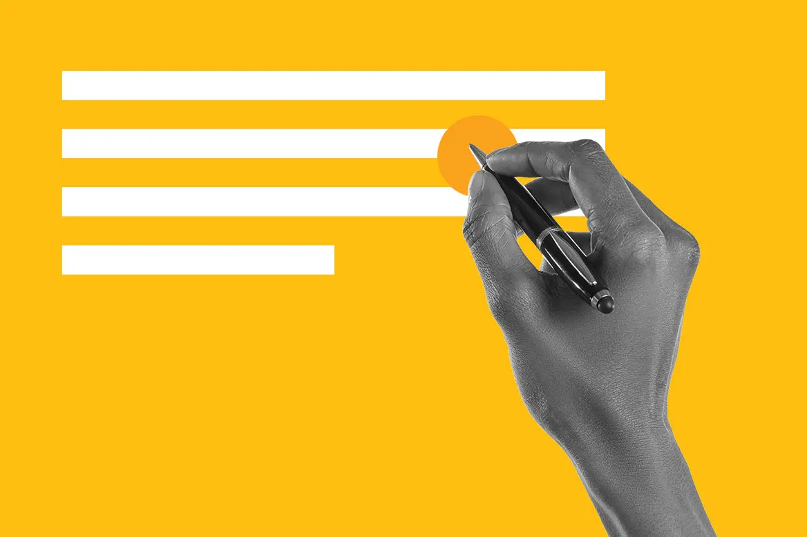 Someone writing a grant proposal.