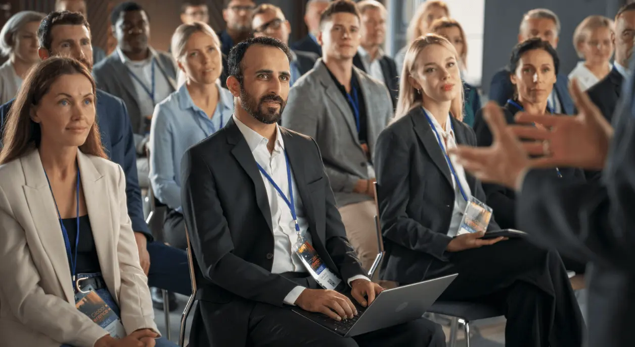 Journalists in a press conference.