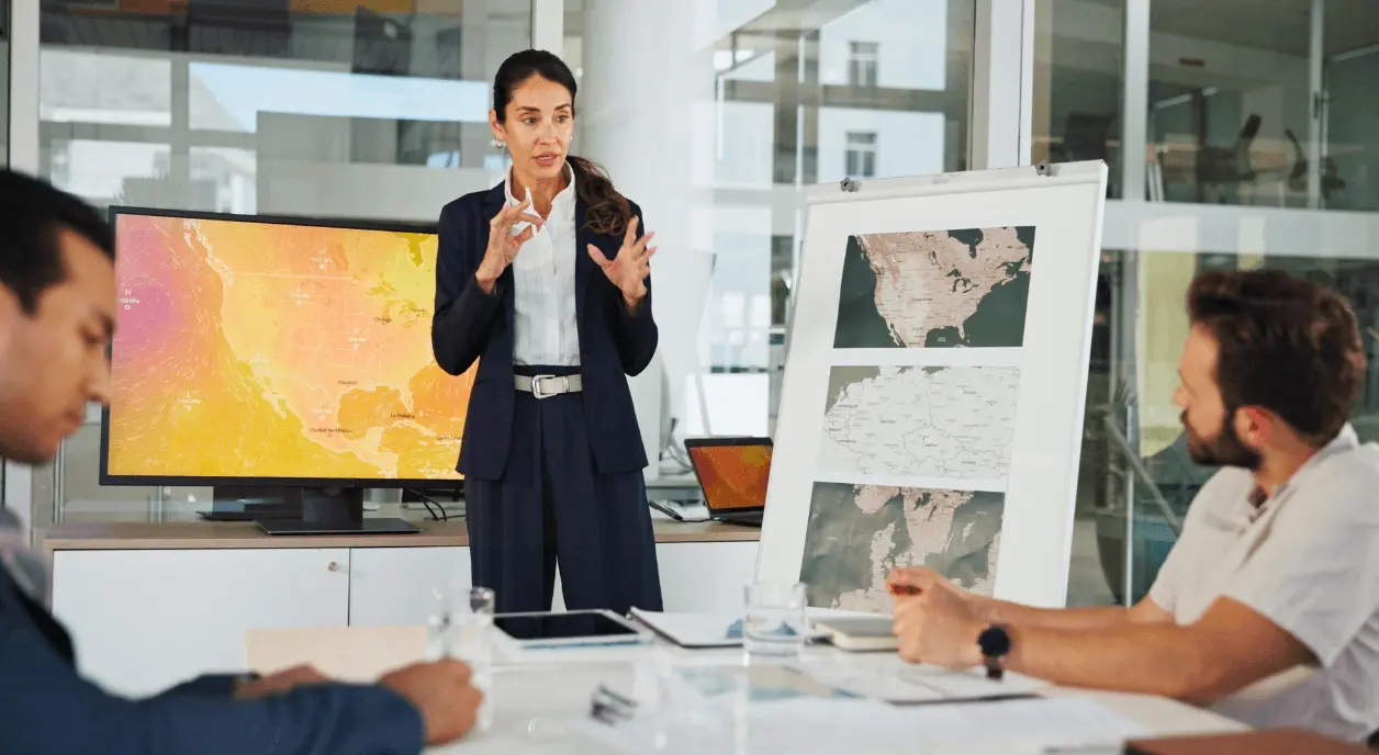 A women using data storytelling to communicate her nonprofit's impact.