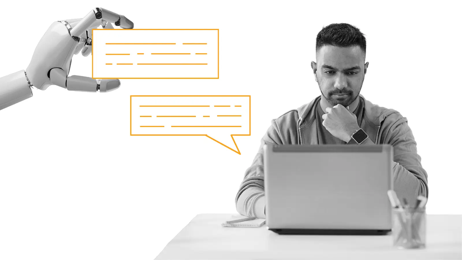 A comms professional using AI at work.