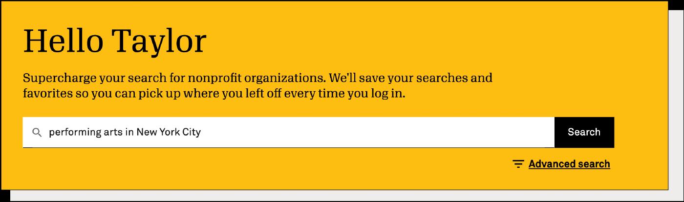 candid search bar find nonprofit funding